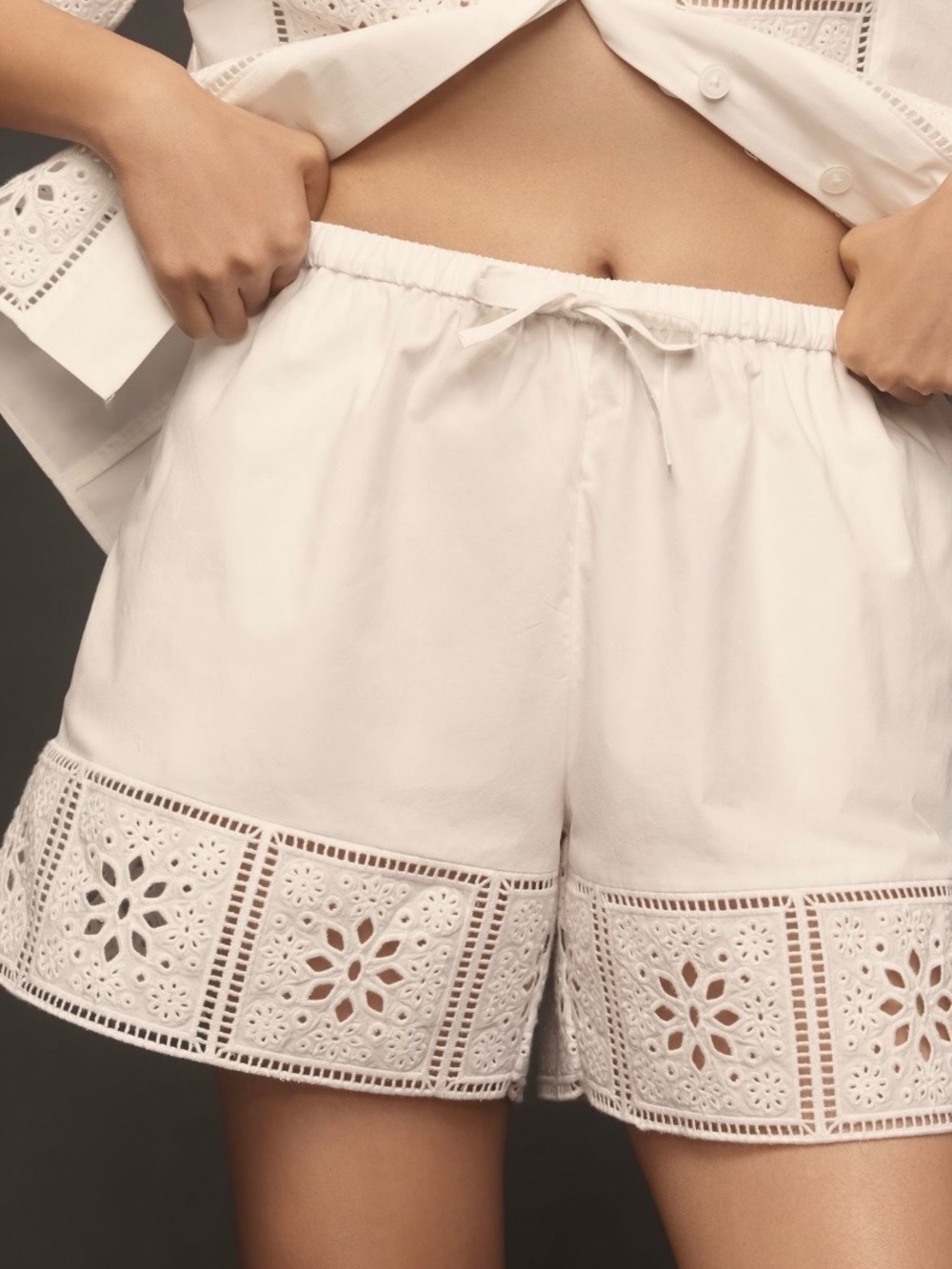 Anthropologie ALIGNE Chelsea White Broderie Eyelet Shorts